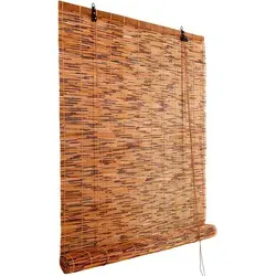 Bambus Rollo 100x130cm – Handgefertigter Sicht- und Sonnenschutz - Seitenzug- & Springrollos, aus hitzebeständigem Schilfrohr, perfekt für individuelle Lichtregulierung und Privatsphäre in Wohnräumen oder Außenbereichen.