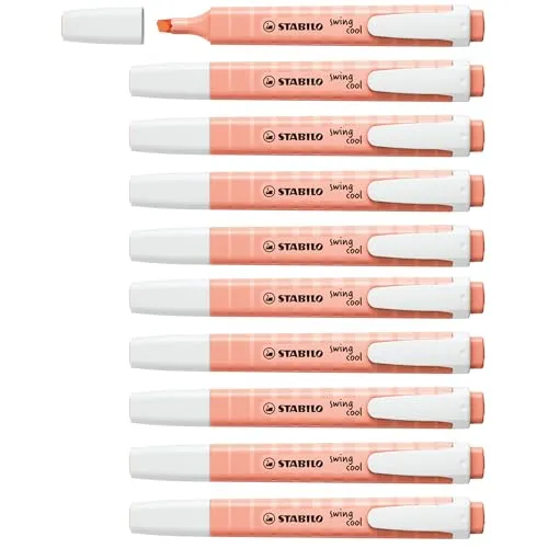 STABILO - Textmarker - swing cool Pastel - 10er Pack - cremige Pfirsichfarbe