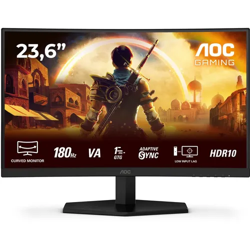 AOC Gaming C24G42E - Gebogener 24" LED-Monitor - Gaming-Monitor mit 240Hz Bildwiederholrate für flüssige Action und beeindruckende Kurven, ideal für Gamer.