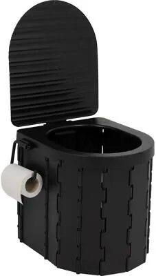 Bo-Camp Tragbare Toilette, faltbar, anthrazit