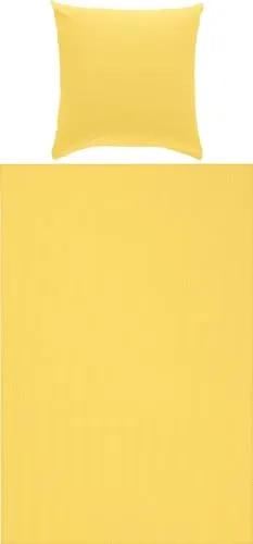 Erwin Müller Bettwäsche "Rosenheim", Seersucker, 2-teilig, gelb - Bettwäsche-Set aus 100% Baumwolle im frischen Gelb, pflegeleicht und maschinenwaschbar bis 60°C. Ideal für ein gemütliches Schlafzimmer!
