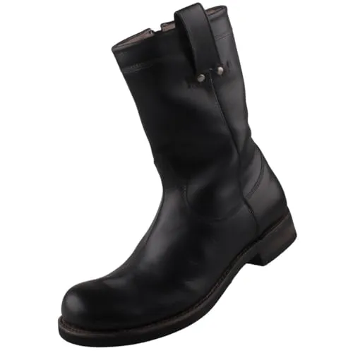 Sendra Boots Herren Stiefel gefüttert Schwarz EU 44 - Elegante Lederstiefel mit Lammfellfutter für optimale Wärme. Der praktische Reißverschluss und die rahmengenähte Gummisohle sorgen für Komfort und Stabilität.
