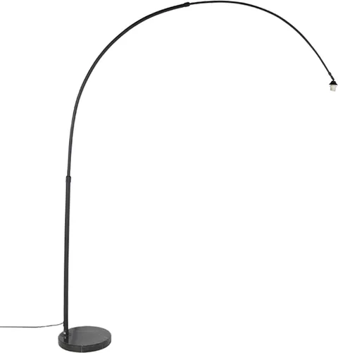 Qazqa Stehlampe XXL, Schwarz, 1-flammig - Standleuchten mit beeindruckender Höhe von bis zu 248 cm und modernem Marmorsockel. Gestalten Sie Ihre Beleuchtung individuell mit einer E27-Lampe und genießen Sie die dimmbare Funktion für stimmungsvolles Licht!