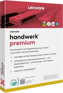 Lexware handwerk premium 2026 - Abo Software - Office-Software für Handwerksbetriebe, mit Funktionen für Ausschreibungen, schnelle Angebotserstellung und übersichtliche Stammdatenverwaltung.