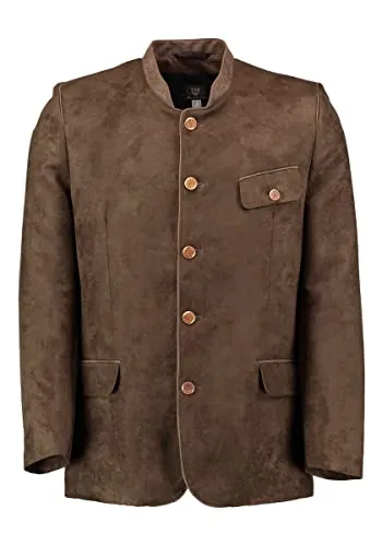 OS Trachten Herren Trachtenjanker mit Stehkragen Wumgake, Größe 60, Oliv - Eleganter Trachtenjanker im Regular Fit mit Stehkragen und 3 praktischen Pattentaschen. Ideal für festliche Anlässe und den Alltag.