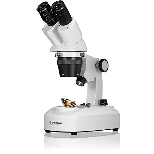 Bresser 3D Stereo Mikroskop Researcher ICD LED 20x-80x - Hochwertiges Stereo-Mikroskop mit 360° drehbarem Tubus und dimmbarer LED-Beleuchtung, ideal für Hobby, Schule oder Beruf. Vergrößerung von 20x-80x für detaillierte dreidimensionale Beobachtungen.