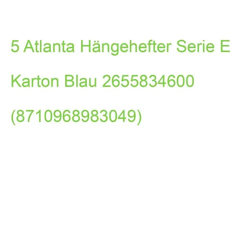 Atlanta Hängehefter Serie E Karton Blau 1 X Kaufmännische Heftung 2655834600 5