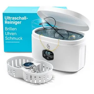 Klarberg Ultraschallreiniger 600ml - Effiziente Tiefenreinigung für Brille und Schmuck - Ultraschallreiniger mit 43kHz, 600ml Füllmenge und 5 Reinigungsmodi für eine gründliche und schonende Reinigung von Brillen, Schmuck und Zahnersatz.
