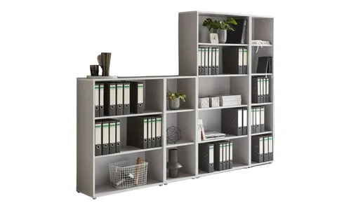 BMG Möbel Regalwand, Office Edition Set 4, Büroschrank/Büromöbel/Regal, grau