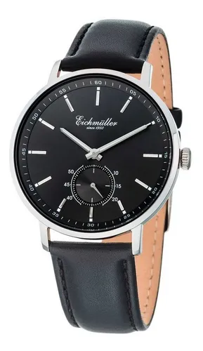 Eichmüller Quarzuhr Herrenuhr 3038-01, Slim-Gehäuse 41 mm - Elegante Armbanduhr für Business und Freizeit mit hochwertigem Quarz-Uhrwerk, wasserdicht bis 5 ATM und stilvollem Sonnenschliff-Zifferblatt.