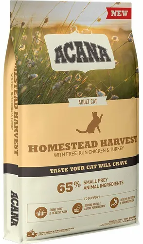 ACANA Homestead Harvest Cat 4,5kg - Hochwertiges Geflügelfutter für alle Katzenrassen, leicht verdaulich und mit 3% Rabatt für Stammkunden