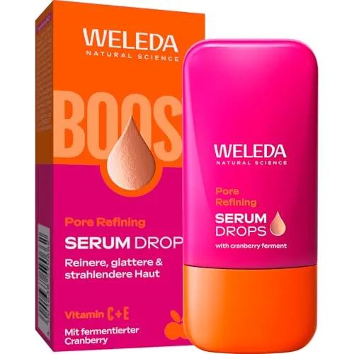 WELEDA Bio Pore Refining Serum Drops – Porenverfeinerndes Gesichtsserum mit Vitamin C - Gesichtsserum für einen klaren, ebenmäßigen Teint. Mit Vitamin C und Cranberry für sichtbar verfeinerte Poren und strahlende Haut.
