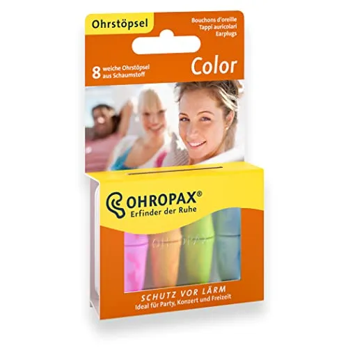 OHROPAX Color Schaumstoff Stöpsel 8 Stück - Gehörschutz, ideal für ruhige Nächte und laute Umgebungen, sorgt für optimalen Lärmschutz und Komfort.