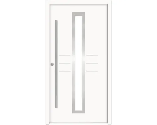Splendoor Haustür HESTIA Aluminium 1100x2100 mm NCS S 0500-N Weiß DIN Links (nac