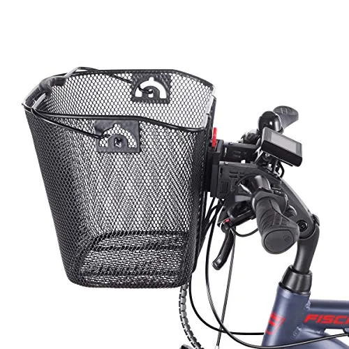 Fischer Lenkerkorb mit Schnellbefestigung für E-Bikes - Fahrradtaschen, speziell für E-Bikes entwickelt, mit 5kg Tragkraft und Schnellbefestigung für einfaches Anbringen und Abnehmen.