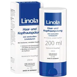 Linola Haar- Und Kopfhautspülung - Medizinische Körperpflege für trockene und empfindliche Kopfhaut, beruhigt und pflegt mit Linolsäure, sorgt für geschmeidiges Haar ohne Silikone und Sulfate.