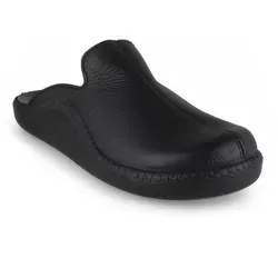 Clog "Monaco" - Hausschuh in Weite H, Gr. 45, schwarz - Bequemer Josef Seibel Clog aus hochwertigem Leder, ideal für optimalen Tragekomfort und eleganten Look zu Hause.