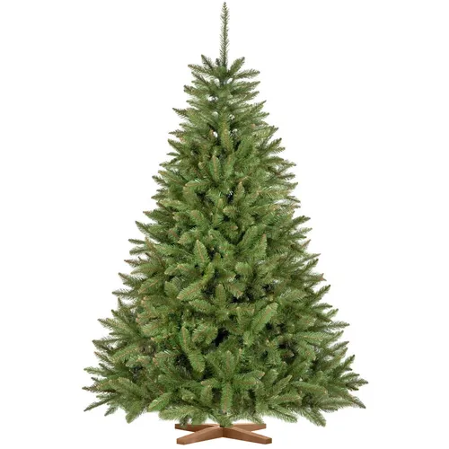 FairyTrees Künstlicher Weihnachtsbaum 180 cm Fichte Natur mit Holzständer - Der 180 cm hohe Weihnachtsbaum bietet eine dichte, natürliche Optik dank des grünen Stamms – einfache Montage und langlebig für viele Jahre. Inkl. stabiler Holzständer und wiederverwendbarer Aufbewahrung.