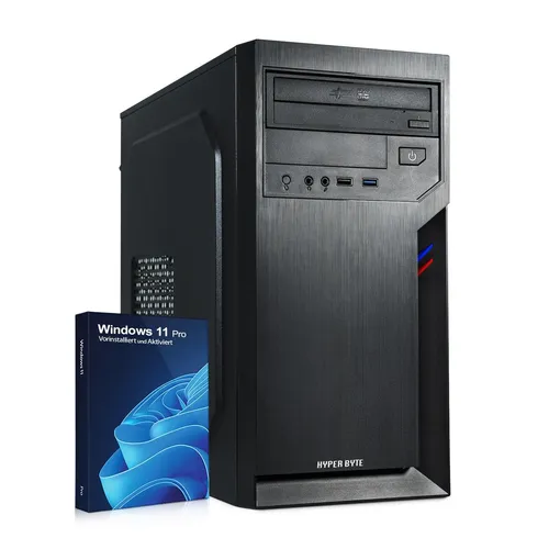 HYPER BYTE Office PC - Intel Quad Core i7 3,9 GHz, 32 GB RAM, 1 TB SSD, vorinstalliertes Windows 11 Pro für sofortige Produktivität