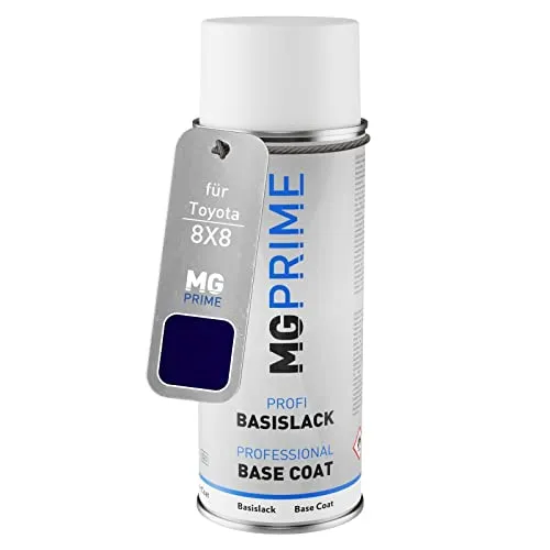 MG PRIME Autolack Spraydose für Toyota 8X8 Dark Blue Mica/Nagoya Blau Metallic Basislack Sprühdose 400ml