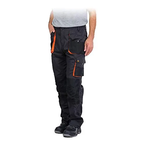 Arbeitshose schwarz mit Kniepolstertaschen - ZERTIFIZIERTE Arbeitshose, 260g/m², ausgezeichnete Passform und hohe Funktionalität mit vielen Taschen