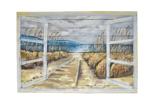 3D Metallbild Meerblick - Harms Import & Vertriebs GmbH & Co. KG - Sonstige Wanddekoration mit einzigartigem Tiefeneffekt und handgefertigter Malerei, das die Schönheit des Meeres in einem atemberaubenden Kunstwerk einfängt.