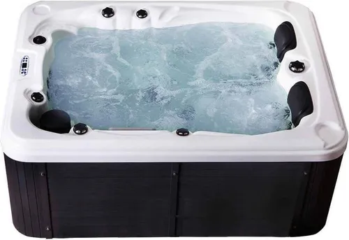 Home Deluxe Outdoor-Whirlpool BEACH PURE - Whirlpool & Spa mit 51 Massagedüsen für optimale Entspannung im Garten – verwandeln Sie Ihre Terrasse in eine stilvolle Wellness-Oase!