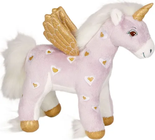 Die Spiegelburg Einhorn Gross Holly - Glitzerndes Einhorn mit Herzchen-Stickerei, perfekter Begleiter für Abenteuer und gemütliche Stunden im Kinderzimmer