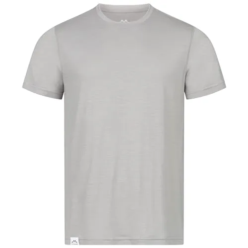 Alpenwert® Merino Shirt Herren [Made IN Portugal] perfektes Wandershirt Wander Tshirt aus Merinowolle Tshirt für Sport, Outdoor, Funktionsshirt (DE/NL/SE/PL, S, Regular, Regular, Grau)