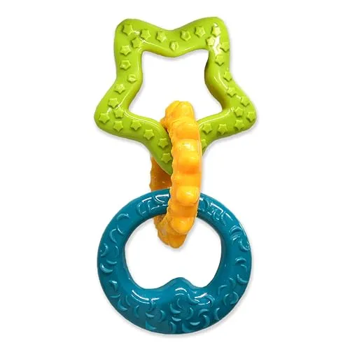 Nylabone, Kauspielzeug für Welpen und Zahnpflege-Spielzeug für zahnende Welpen, Kauspielzeug, für kleine Welpen bis 11kg, für sanft kauende/zahnende Hunde, Bacon-Geschmack, Spielzeugring für Welpen