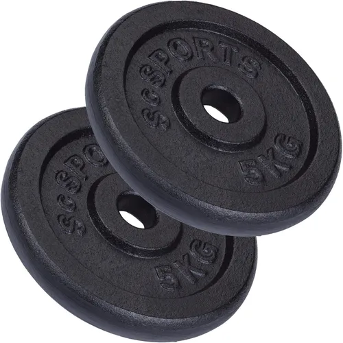 ScSPORTS® Hantelscheiben Set Ø 30mm Gusseisen - 20 kg Gewichtsscheiben - Hantelscheiben für Fitness und Gewichtheben, aus hochwertigem Gusseisen für Langlebigkeit und Stabilität, ideal für effektives Training.