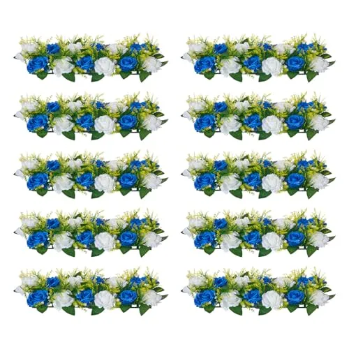 VEVOR Blumenkugeln für Hochzeitsmittelstücke - Künstliche Blumenarrangements in Blau, ideal für Hochzeiten. Jedes Set enthält 10 stilvolle Blumenkugeln, die eine elegante Atmosphäre schaffen.