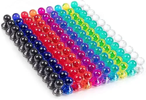 Stücke 11 x 17mm farbige und transparente Magnete, 8 Farben, Perfekt für Whiteboards, Tafeln, Kühlschränke u.v.m (8color-160pc) 160