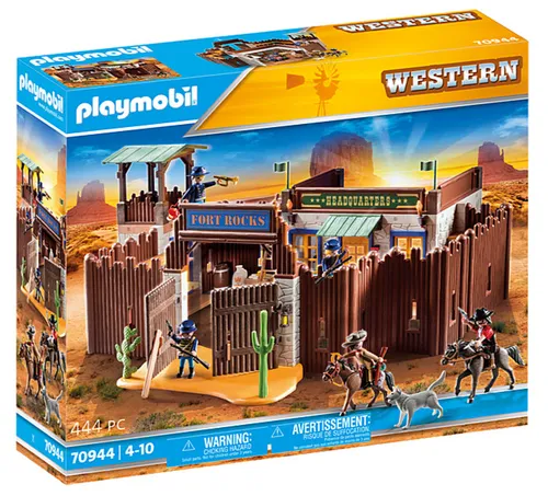 Playmobil 70944 Western Fort Rocks - Abenteuer für kleine Entdecker - Gebäude, bietet stundenlangen Spielspaß mit detailreichen Figuren und Zubehör für kreative Western-Abenteuer.