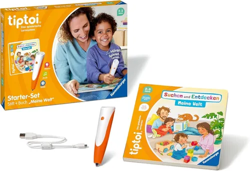Ravensburger tiptoi Starter-Set 00112 - Interaktives Lernspielzeug mit Stift und Wörter-Bilderbuch, fördert Sprachentwicklung und kognitives Lernen ab 2 Jahren