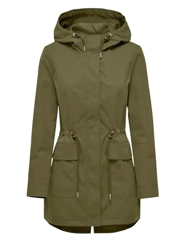 ONLY Damen Übergangsjacke ONLLouise Parka - Leichte Funktionsjacke mit großer Kapuze, ideal für die Übergangszeit und kombiniert modernes Design mit hohem Tragekomfort.