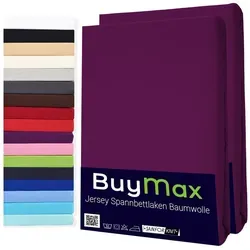 Buymax Spannbettlaken 2er Set – Jersey 100% Baumwolle, lila 80x200 cm - Praktisches 2er Set Spannbettlaken aus hochwertigem Jersey 100% Baumwolle, mit rundum Gummizug für perfekten Halt. Pflegeleicht und in verschiedenen Farben erhältlich, ideal für viele Matratzenarten.