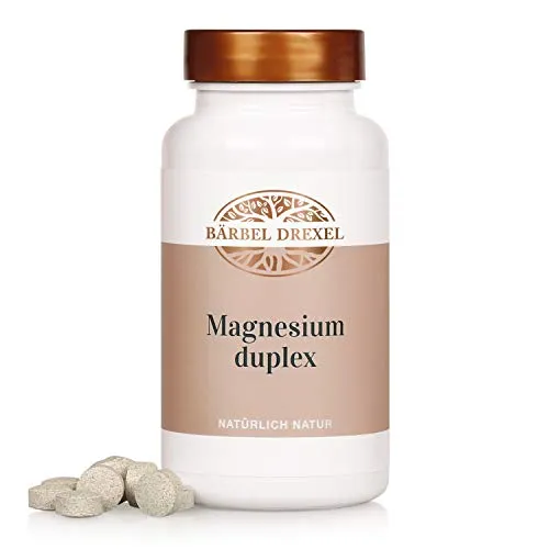 Magnesium Tabletten Hochdosiert ohne synthetische Zusatzstoffe, Duplex für akuten Bedarf und Depot-Aufbau (200 Stk), Magnesiumcarbonat, Kieselerde, Magnesiumcitrat, Naturheilkunde BÄRBEL DREXEL®