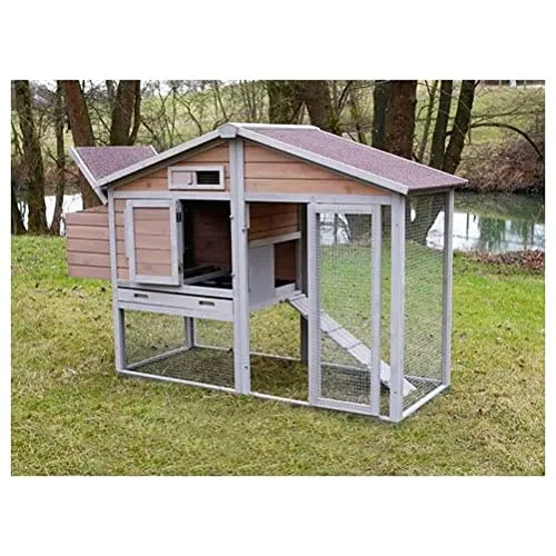 Kerbl Hobbyfarming Hühnerstall Bonny - 181x65x118 cm, mit Metallrahmen für optimalen Holzschutz und einfache Reinigung