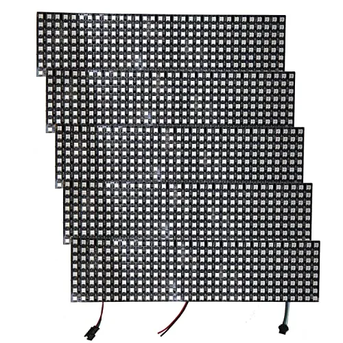 AZDelivery 5 x WS2812B Matrix LED Modul RGB - Individuell adressierbares Pixel Panel - LED Streifen mit 8x32 Matrix, ideal für kreative Projekte. Flexibles Design mit RGB-Farben und verschiedenen Effekten wie Musikmodus und Bildanzeige, perfekt für dekorative Anwendungen.