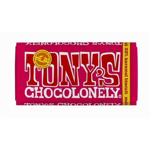 Tony's Chocolonely - Schokoladen-Milch-Karamell-Keksriegel 180gr