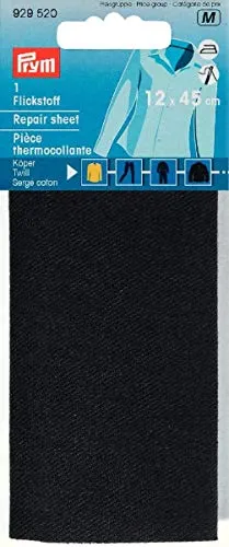 PRYM Reparatur Tabelle/Twill für ironing-on, 12 x 45 cm, schwarz