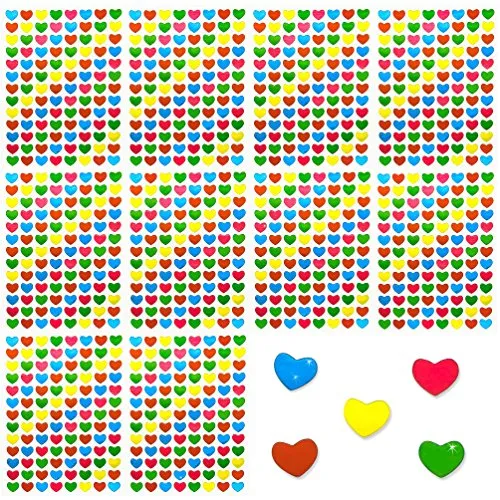 Oblique-Unique® 1040 Stück Herz Herzen Sticker Aufkleber I Bunt I Glänzende Oberfläche I Niedliche Dekoration