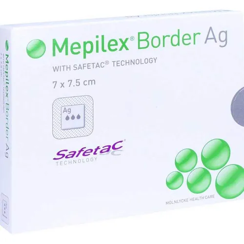 Mepilex Border Ag Schaumverband 7x7,5 cm Inhalt: 5 St