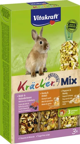 Vitakraft Kräcker Trio Waldbeere,Honig,Popcorn,ZK 3 Stück / 160 g