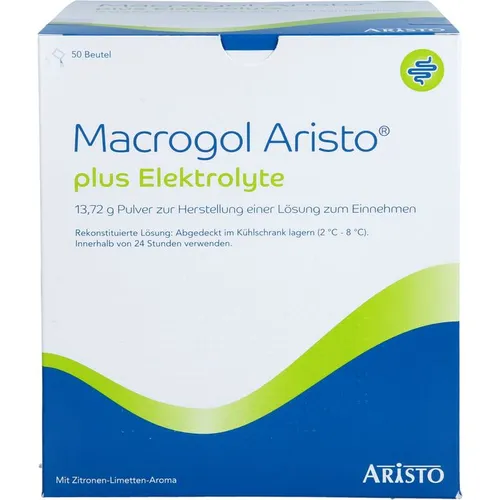 Macrogol Aristo Plus Elektrolyte 13,72 g Pulver - Arzneimittel zur Behandlung von chronischer Verstopfung, unterstützt eine komfortable Darmtätigkeit für Jugendliche und Erwachsene.