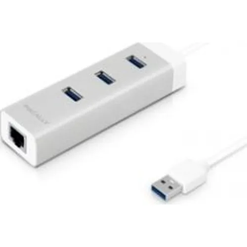 Macally 3 Port USB-A zu Ethernet / USB-A Hub - Wei