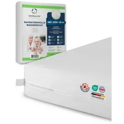Sensalou Matratzenbezug Reissverschluss Encasing für Allergiker - 180 x 200 cm - Bettauflage für Allergiker, wasserdicht und waschbar bis 90°C, schützt vor Hausstaubmilben, Urin und Schweiß. Ideal für Boxspringbetten und Reisen.