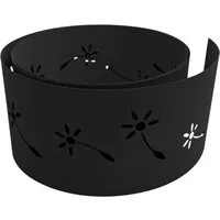zaunzu Sichtschutz Premium Dekor Pusteblume Lasermuster Schwarz 2,55m
