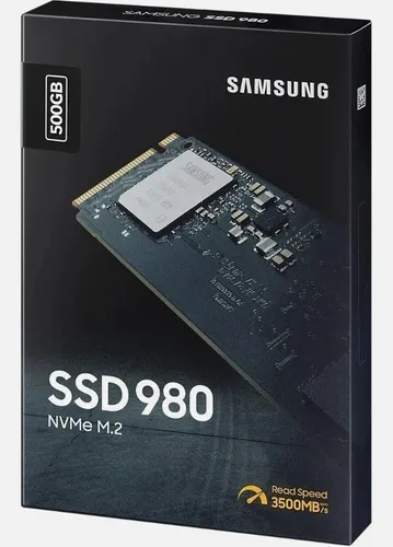 Samsung SSD 980 500GB MZ-V8V250BW - Hochleistungs M.2 NVMe SSD mit 3100 MB/s Lesen und 2600 MB/s Schreiben, ideal für Gaming und kreative Anwendungen
